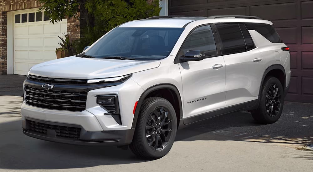 White 2026 Chevy Traverse parked in a driveway