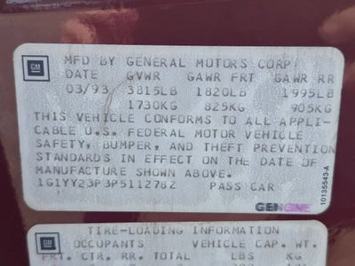 1993 Chevrolet Corvette 2DR CPE