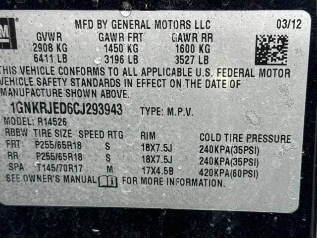 2012 Chevrolet Traverse LT w/2LT
